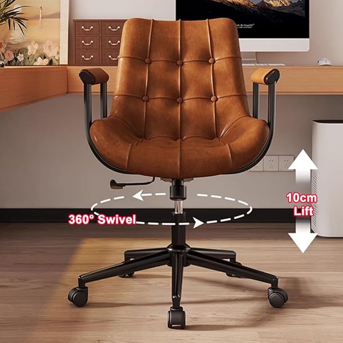 YCKEGEW Executive Leather Chair Home Office Desk Chair Adjustable Task Chairs with Armrest and Wheels360° Swivel Computer Chair Tilting Function(Green)