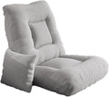Floor Folding Chair Gaming Sofa Recliner with 5 Adjustable Backrest Bedroom Balcony Armless Reading Chair for Living Room No Assembly Required(Light Gray)