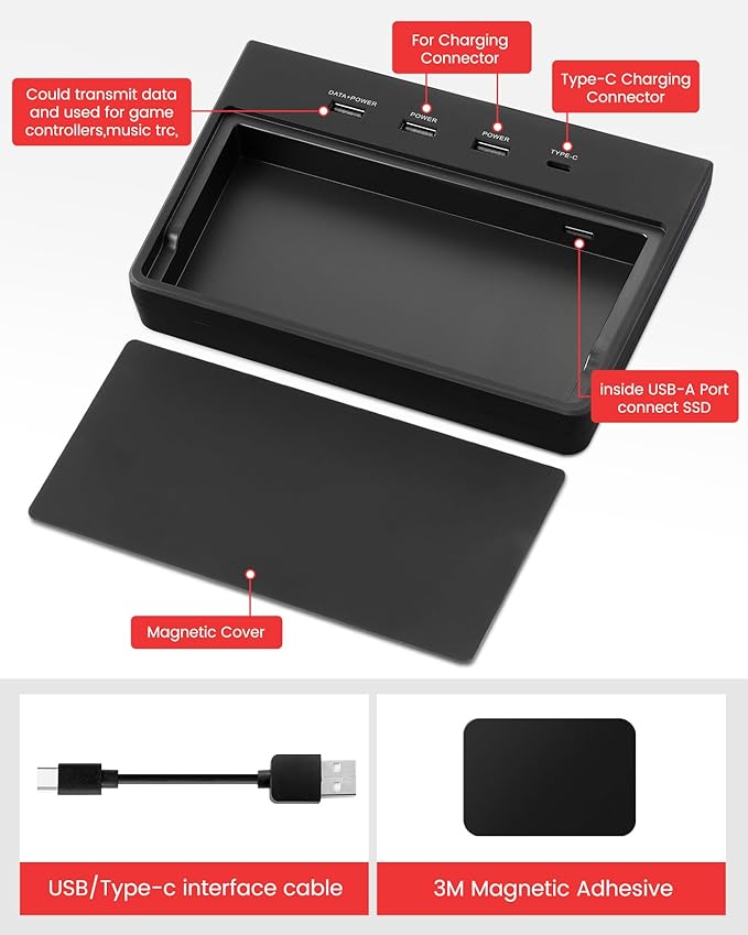 TAPTES USB Hub 5 in 1 Ports for Tesla Model 3 Before June 2020(Not Fit for Model Y)Dashcam &amp Sentry Mode Viewer USB Hub dongle USB (Not Fit for Tesla Model 3 Produced After June 2020)