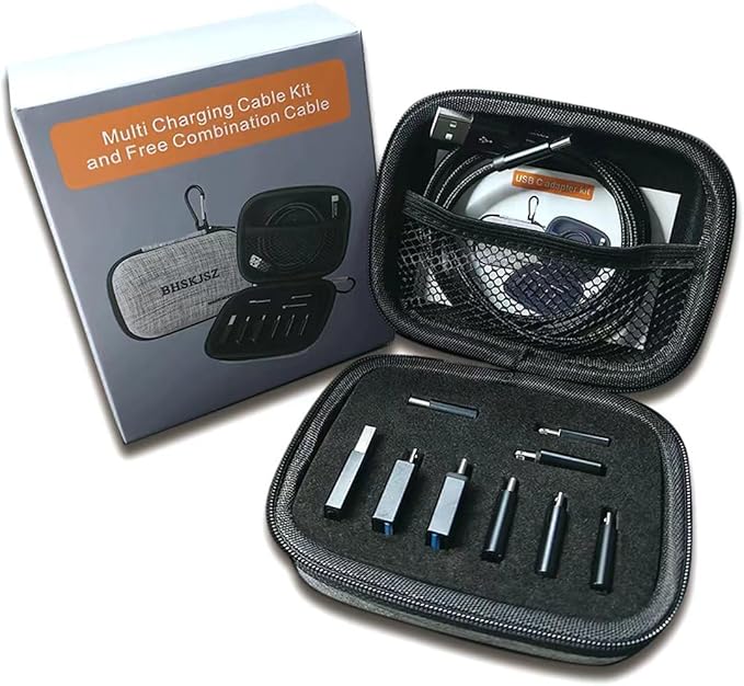 10-Piece Type C Adapter Kit Compatible with Micro USB/Type C/USB OTG Adapter Travel Case with and Carabiner Includes USB Type C Cable