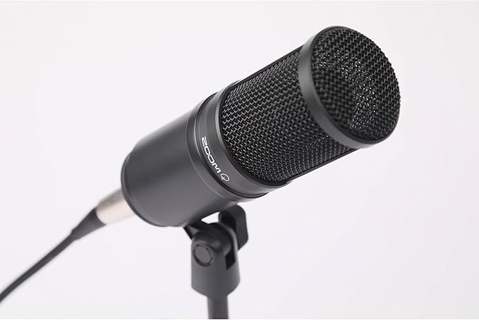 Zoom ZDM-1 Podcast Microphone Pack with On-Stage Stands MS7701B Tripod Mic Stand and XLR Cable