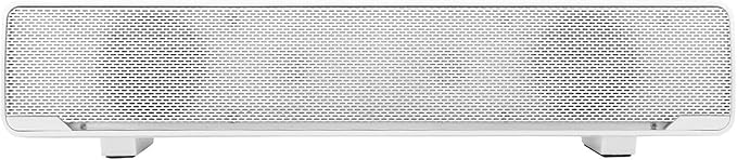 USB Powered Computer Speakers Wired 2.0 Sound Track PC Sound Bar 3W Bass Stereo Surround Mini Soundbar WBreathing Light for Tablets Desktop Laptop (White)