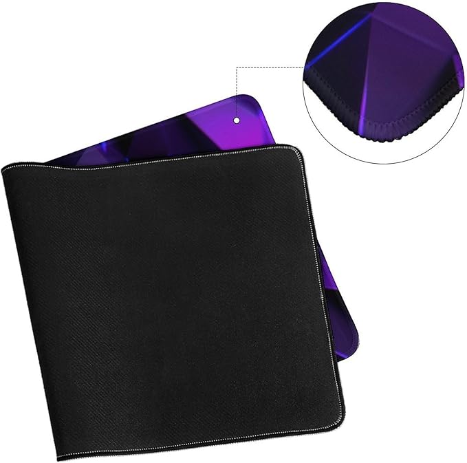 Geometric Neon Blue Purple Gaming Mouse Pad Non-Slip Rubber Base XXL Mousepad with Stitched EdgesWaterproof Washable Mouse Mat for Desk Home Office Gaming 29.5x16