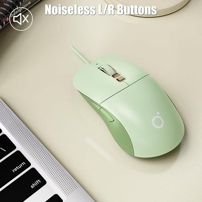 Wireless Gaming Mouse Tri-Mode 2.4GHz/Bluetooth 5.0/Wired USB-C 5-Level DPI Rechargeable Ergonomic Silent Optical Mice for iMac/MacBook/Computer/Laptop Matcha Green