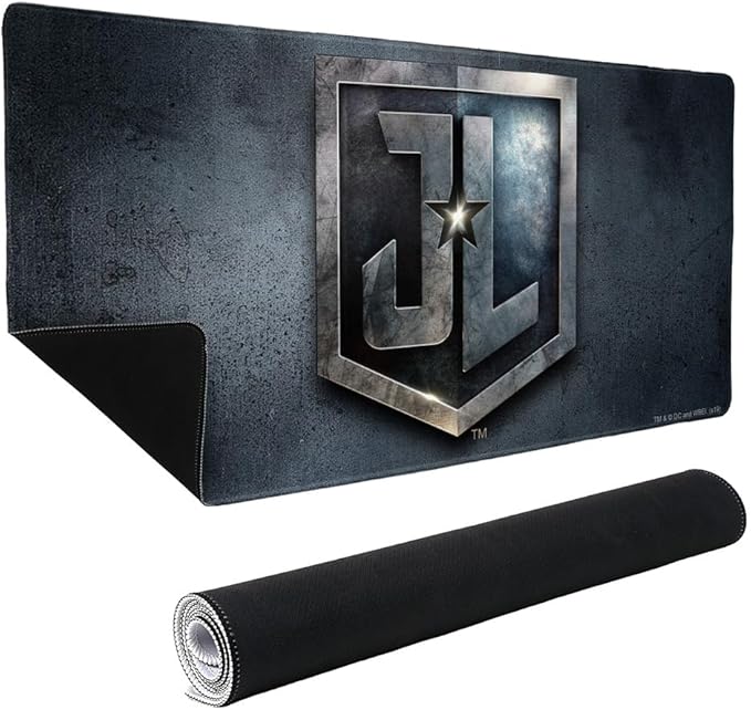 Justice League Movie Logo Large Gaming Mouse Pad Desk Mat with Stitched Edges Non-Slip Base for Gamer Home and Office 31.5 x 15.7
