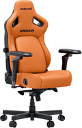 Anda Seat Kaiser 4 Large Gaming Chair for Adults - Ergonomic Orange PVC Leather Gaming Seat with 6D Armrest Comfortable Office Chair with Lumbar Support Heavy Duty Wide Computer Seat