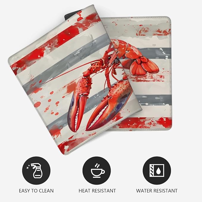 Red Vintage Lobster Large Mouse Pad Gaming Mousepad Desk Mat for Desktop Computer Keyboard Waterproof Mouse Mat Desk Pad with Non-Slip Base for Game School Office Home 35.4 x 15.7