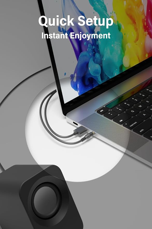 Speaker - 14W Stereo PC Speakers USB Powered Compact Size with 30° Tilt Design Volume Dial Control for Desktop Laptop Monitor Gaming Consoles Black
