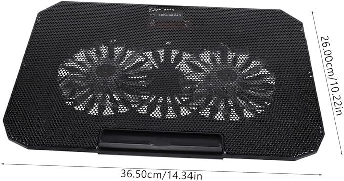TEHAUX Laptop Cooling Pad Portable USB Laptop Cooler Stand for 14-15.6 Inch Notebooks Ergonomic Design Quiet Fans for Personal and Office Use (Black)