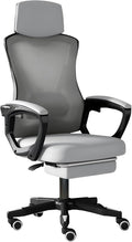 Ergonomic Gaming ChairLatex Cushion Comfortable and Breathable Office Chair Height Adjustable Computer Chair with Footstool(BlackWithout_Grey)