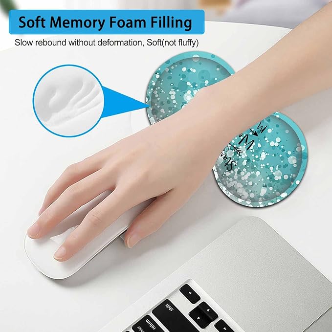 Large Mouse Pad Extended Office Desk Pad 31.5x11.8in Ergonomic Memory Foam Mouse Wrist Rest Support for Home Office Computer Writing Pad Work Hard Inspirational Blue Gradient Gilt Gaming Mouse Mat