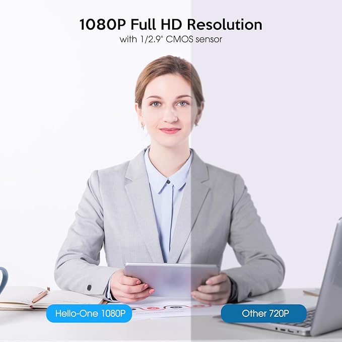 TOALLIN 1080P Webcam for Windows Hello Face Login IR Facial Recognition Windows Hello Compatible Webcam with Microphone Computer Camera Wide Angle View USB Web Camera with Privacy Cover