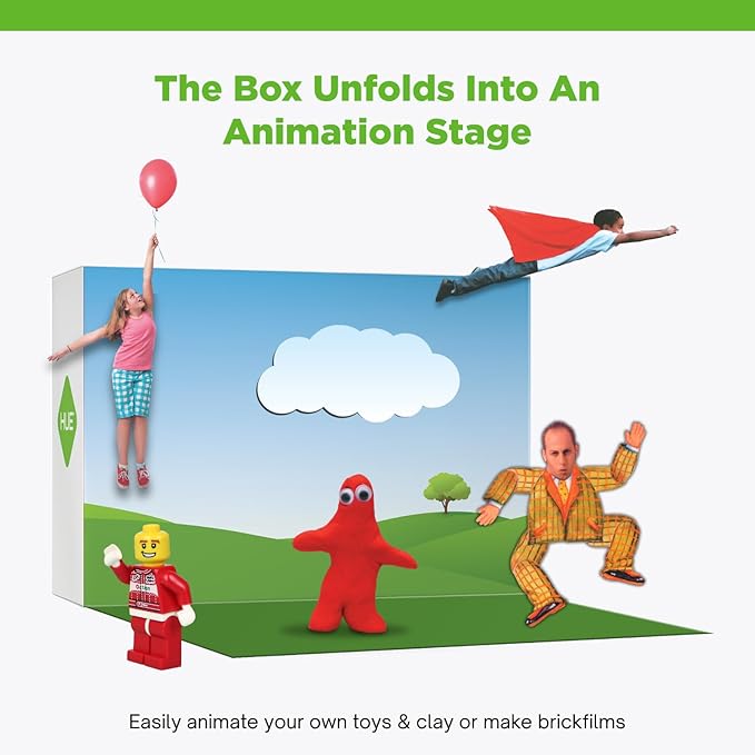 HUE Animation Studio: Complete Stop Motion Kit (Camera Software Book) for Windows/macOS (Green) with Carry Case