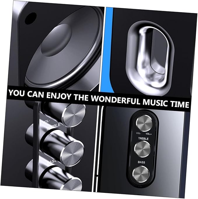 Zerodeko USB Laptop Desktop Computer Speaker 3D Surround Sound Bass Portable Compact Music Speaker for Home Office Study Black