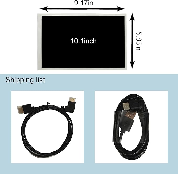 VSDISPLAY 10.1 Inch White LCD Monitor 1280x800 IPS PC Case Screen Monitoring GPU CPU RAM Dataas Secondary Display for PC Case Computer Laptop
