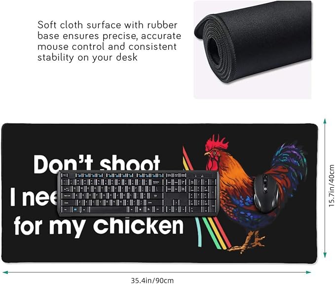 Chicken XL Mouse Pad Gaming Mouse Pad 35.4 X 15.7 Non-Slip Desk Mat with Stitched Edges for Computer &amp Laptop