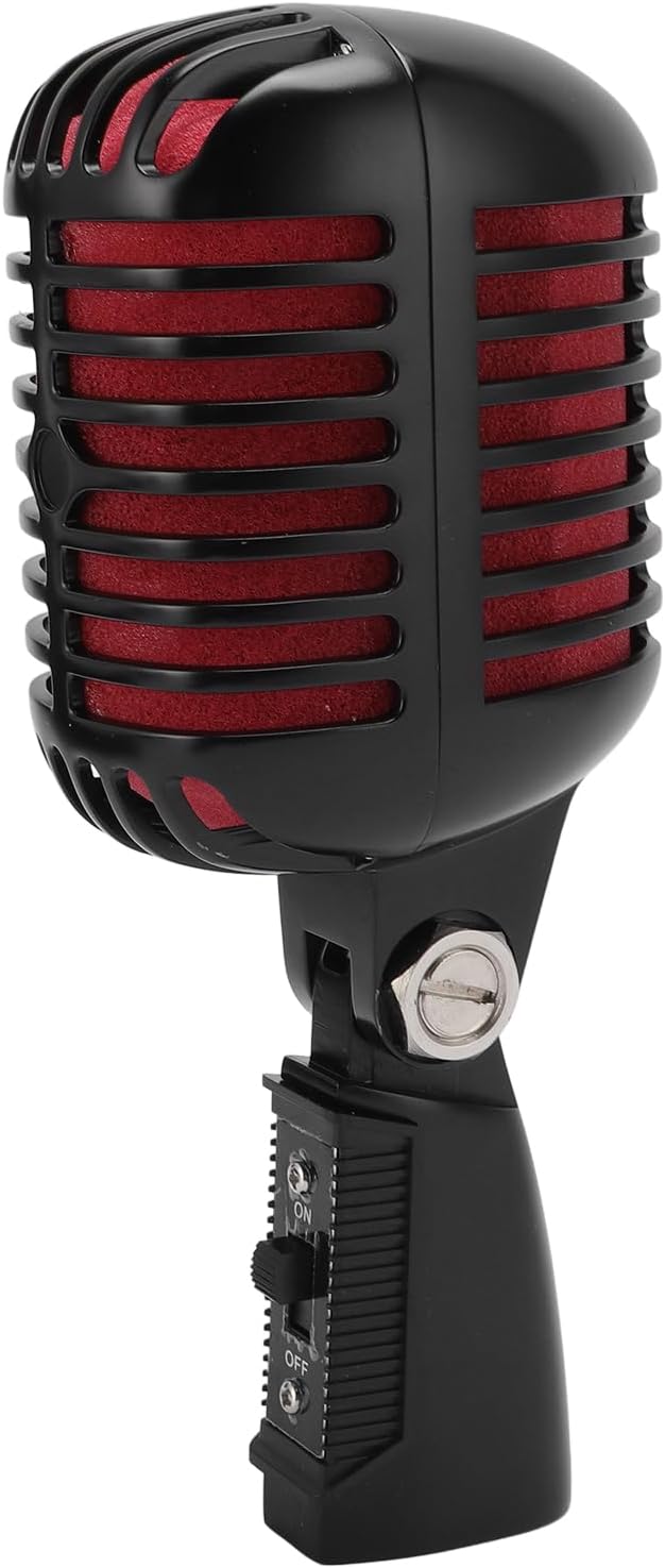 SUNGOOYUE Dynamic Cardioid Microphone with Sound Output and Vibration Dampening for Musical Performances and Studio Recordings (Black)