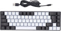Membrane Gaming Keyboard with 68 Keys Contrast Color Mechanical Feel for Entertainment and Working with USB Connection System (Black and White)