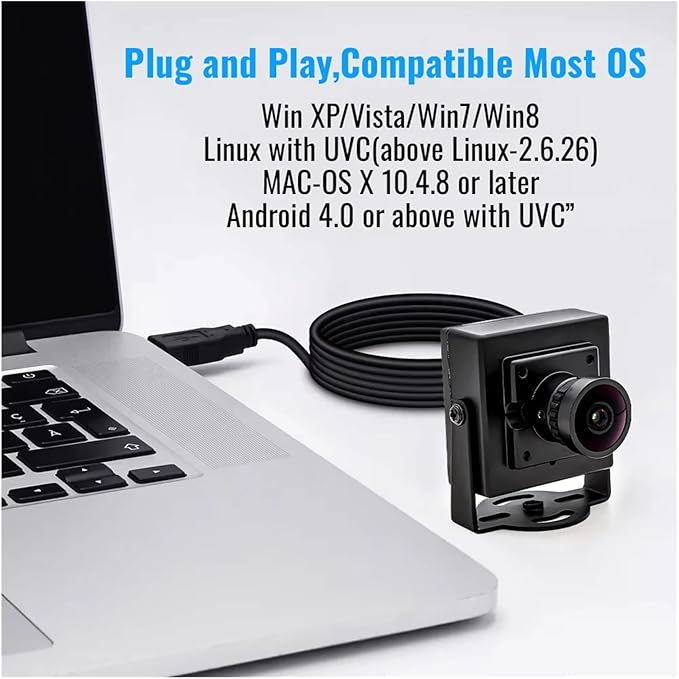 5MP 30FPS USB Camera for Computer Wide Angle 2mm 121 Degree Lens Ai Human Type Detection Camera Surveillance for PC