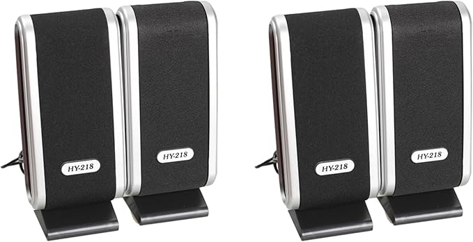 4 Pcs USB Computer Speakers Portable Speaker Stereo 3.5mm with Ear Jack for Desktop PC Laptop