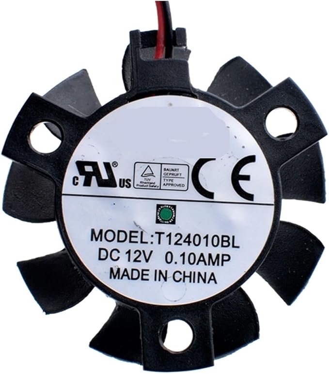T124010BL Diameter 37mm Hole Pitch 26mm 12V 0.10A Double Ball Router Radiator Cooling Fan