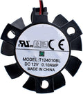 T124010BL Diameter 37mm Hole Pitch 26mm 12V 0.10A Double Ball Router Radiator Cooling Fan