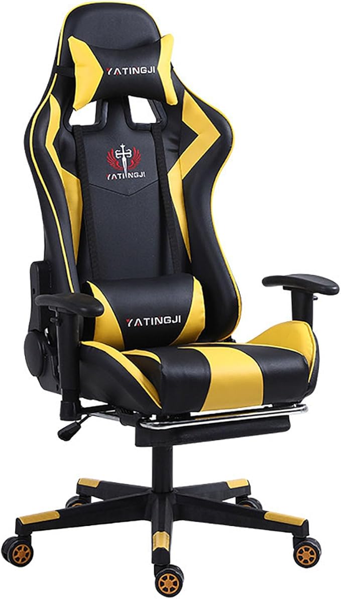 JSWHYBD Gaming Chair with Foot Rest Computer Chair E-Sports Chair Three-Level Explosion-Proof Gas Pole Large Angle Latex Recliner Suitable for Home Office Game Live Streaming Internet Cafe Game Room