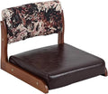 ELEFOCUS Floor Chair with Back Support Japanese Timber Legless Stool Chairs Tatami Floor Cushions Seat Chairs Back Jack Chair(Brown Walnut)