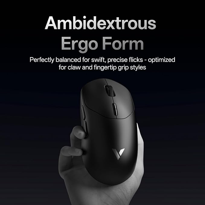 Rapoo VT2 Wireless Gaming Mouse True 8K Wireless Polling Rate 53g Lightweight Up to 750 Hr Battery Nordic nRF54L15 MCU 100-Million Mechanical Switch 10 Programmable Buttons Macro Enabled