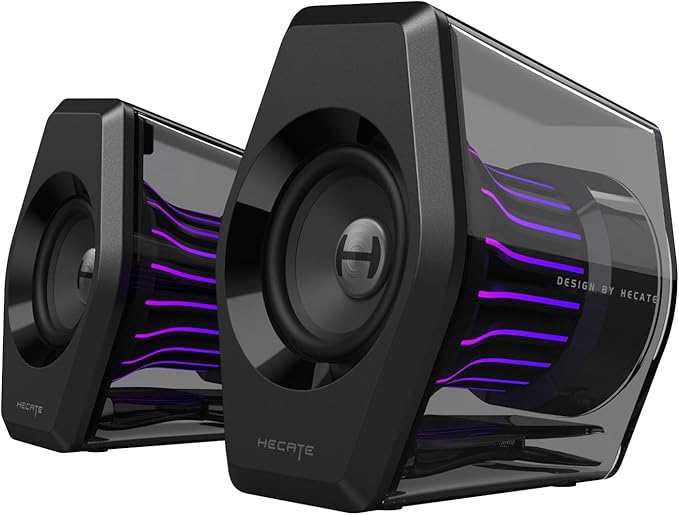 Edifier G2000 Pro 2.0 RGB Gaming Speakers with 64W Peak Power Virtual 7.1 Surround Sound 270° TempoFlow Light Sync Bluetooth 5.4/USB-C/AUX for PC PS5 Game Console (Black)