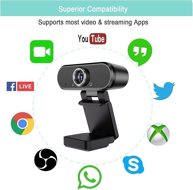 1080P HD mini Webcam with Microphone USB Port Support for Laptop Desktop Computers Suitable for Real-time Video conferencing