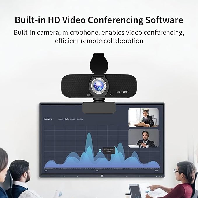 USB Webcam Builts in Noise Cancelling Microphones and Adjustable Tripods Stand for Highly Definition 1080P 2K 4K Video R