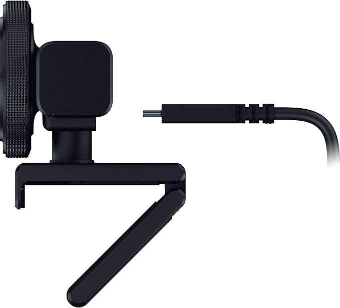 Razer Kiyo V2 Streaming Webcam: 4K 30 FPS 1080p 60 FPS - AI Powered Auto-Framing - Built-in Microphone - Ultrawide Angle Lens - Privacy Cover - Works with OBS Xsplit Discord Zoom Teams - Black