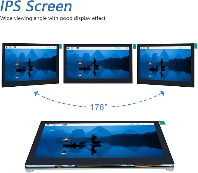 FREENOVE 4.3 Inch Touchscreen Monitor for Raspberry Pi 5 4 B 3 B+ A+ 800x480 Pixel IPS Display 5-Point Touch Capacitive Screen Driver-Free MIPI DSI Port