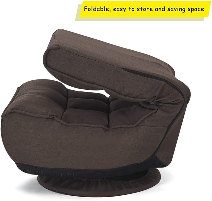 360 Degree Swivel Game Chair Folding 4-Position Adjustable Floor Lazy Sofa Chair