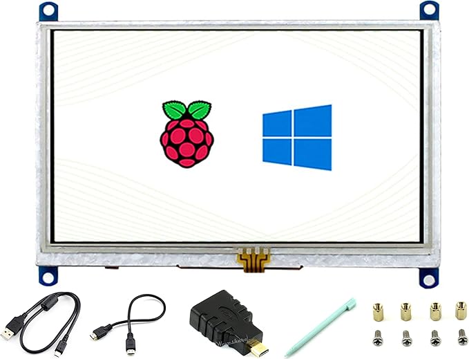 waveshare 5inch HDMI LCD (B) 5 800×480 Resistive Touch Screen LCD TFT Monitor for Raspberry Pi 4B/3B+/3B/2B/A+/Zero/Zero W/WH PC Windows 10/8.1/8/7 Driver Free