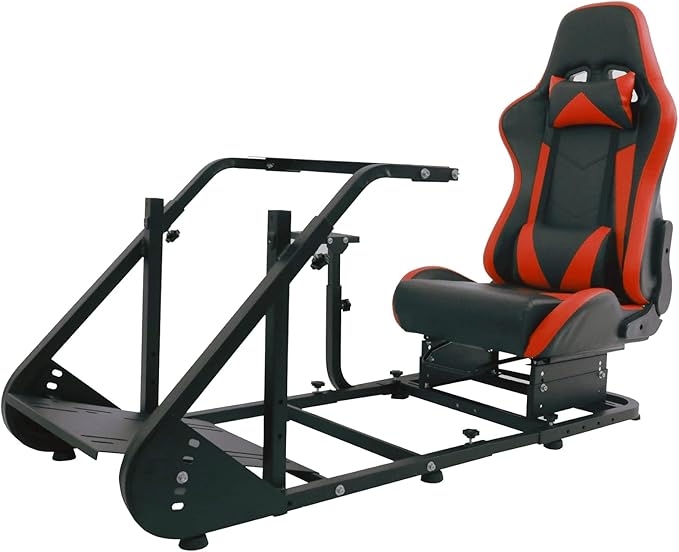 Anman G25 Racing Simulator Cockpit with Gaming Seat fit for Logitech G27 G29 G920for Fanatec for Thrustmaster T500RS T300RS Adjustable Cockpit Wheel Shifter Pedals NOT Included