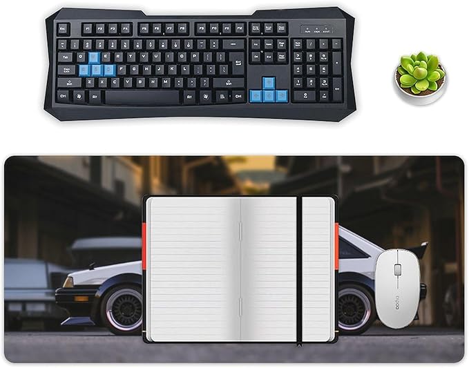 Large Mouse Pad Gaming Cool Jdm Japanese Street Classic Car Ae86 Desk Mat Long Big Mousepad Extended Keyboard Computer Pad Office Desk Organizers and Accessories 35.4 x 15.7 inch