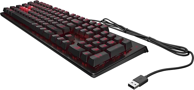 HP Omen Encoder Customizable Mechanical Gaming Keyboard with Cherry MX Red Keys Full N-Key Rollover LED Backlit USB (6YW76AA) 6YW76AA#ABA