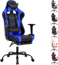 PC Computer Lumbar Support HeadrestHigh Back Racing Office Video Gaming Rolling Swivel Task Chair for Kids or AdultsBlue