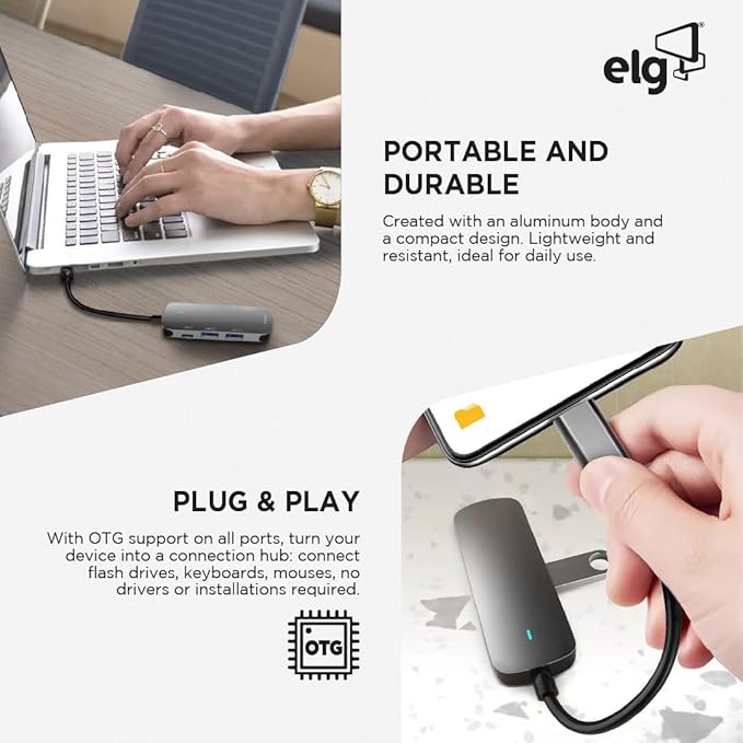 USB-C 4-in-1 Hub Adapter with HDMI 4K 2 USB-A Ports and USB-C Power Delivery High-Speed Multiport Expansion for Laptops Tablets and USB-C Devices