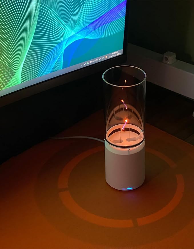 WARDENCLYFFE® SingLine 60 Plasma Speaker - High-Fidelity Desktop Audio for PC Gaming - Visual Electric Flame &amp Personal Ambience Light - Unique Tech Gift (Model:SingLine 60 White)