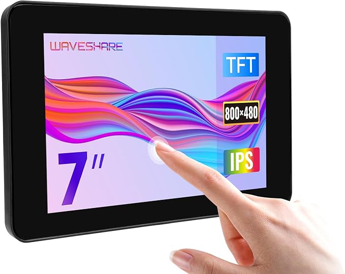 waveshare 7inch Capacitive Touch Display Compatible with Raspberry Pi 4B Comes with Protection Case 800×480 Resolution DSI Interface