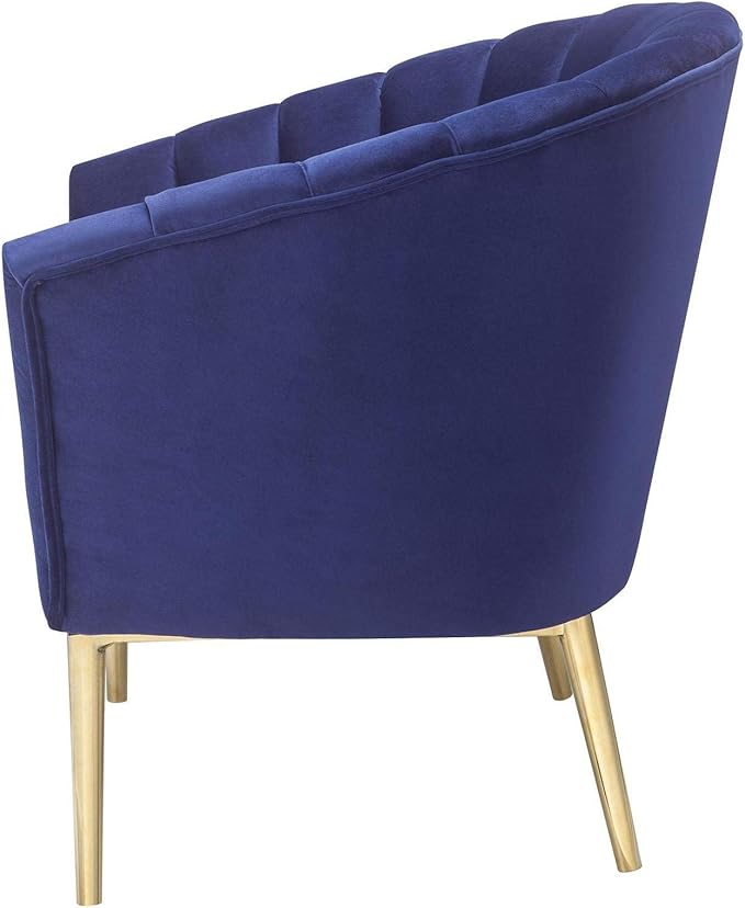 Gaming chair  Modern Ergonomic Chair Tub Barrel Arm Chair Velvet Upholstered Channel Tufted with Gold Metal Legs Accent Club Chair Computer Desk Chair for Home Office Living Reading Room Bedroom ( Co