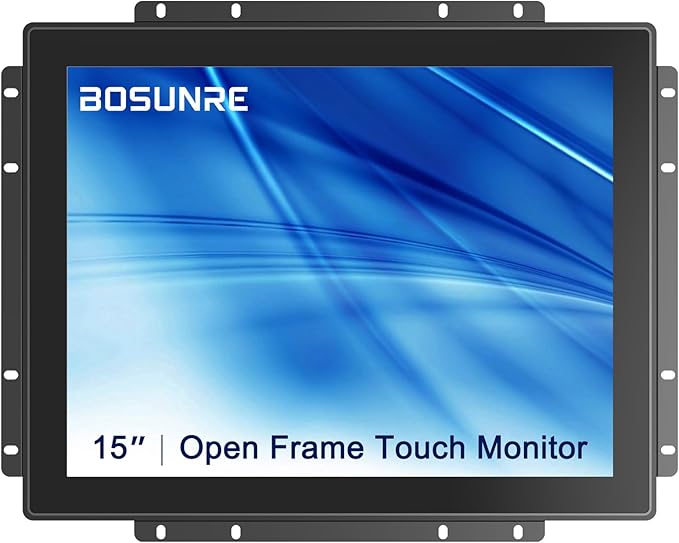 15 Inch Capacitive Touch Screen Monitor 1280x1024 Industrial Touch Display with 10-Point Touch Metal Housing HD-MIVGA Input Open Frame Touch Monitor for Industrial Automation Control