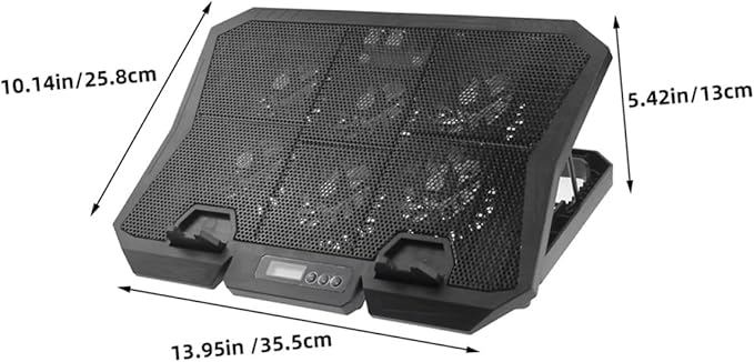 Gadpiparty Laptop Cooling Pad and Stand 15.6-inch Quiet Fan Cooler with Adjustable Speed Blue LED for Gaming and Office Laptops
