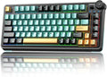 Aula AU75 Wireless Mechanical Keyboard Hot Swap Gasket Gaming Keyboard with Knob BT/2.4G/Wired Custom Keyboard 4000mAh Battery 75% Five-Layer Padding PBT Keycaps RGB Side-Strip for Win/Mac/PC