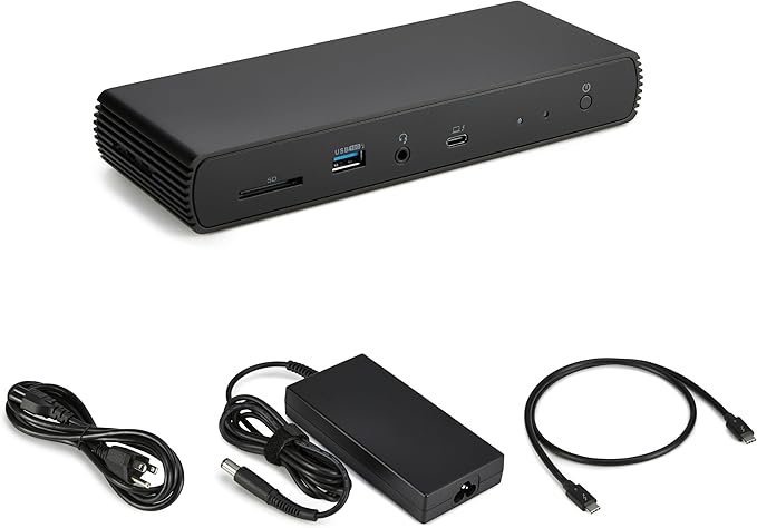 Amazon Basics Thunderbolt 4 Pro Docking Station Dual 4K Monitor Support 8K Display 2xTBT4 1xHDMI2.1 3xUSB A 3.1 RJ45 Ethernet Black 7.86 x 2.95 x 1.23 inches