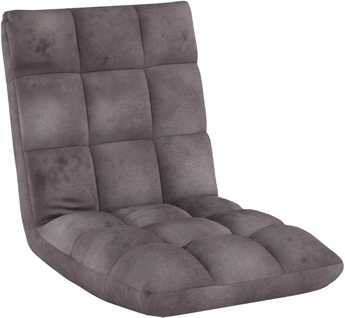 BIRDROCK HOME Adjustable Memory Foam Floor Chair - Ideal for Gaming Reading Meditation - Comfortable and Versatile - Suitable for Kids and Teenagers - Comfy Foldable Floor Seat - Grey