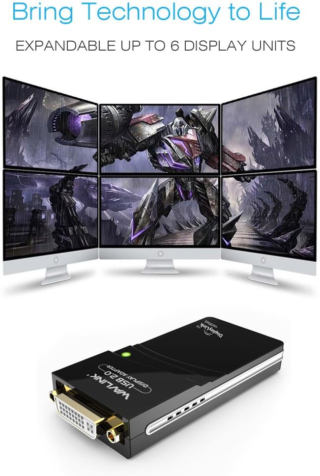 WAVLINK USB to HDMI/DVI/VGA Universal Display Adapter Supports Resolutions up to 1920x1080 Compatible with Windows MacOS ChromeOS Android